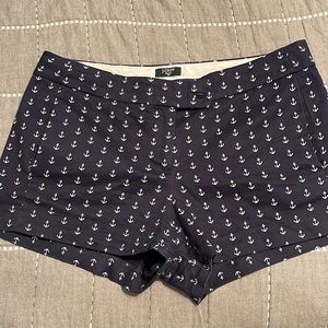 J Crew City Fit Navy Anchor Shorts Size 6